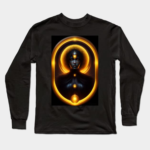 the lady in the sun and the moon Long Sleeve T-Shirt by amraa